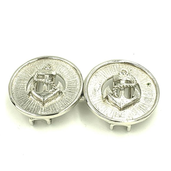 Mimi di N Two Piece Buckle Nautical Anchor Silver Tone VTG 1978 Fits 1.25 Belt main image 10